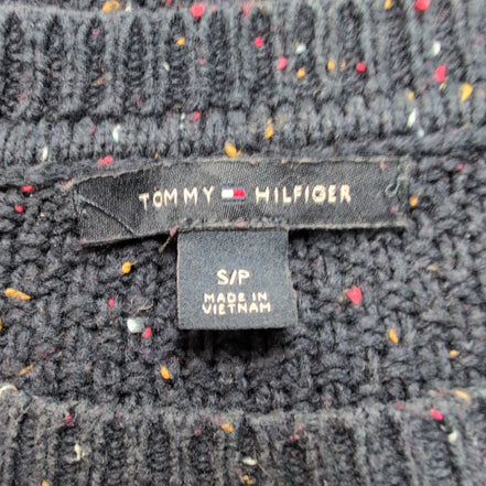 Pull Tommy Hilfiger Femme col rond bleu marine moucheté Taille S