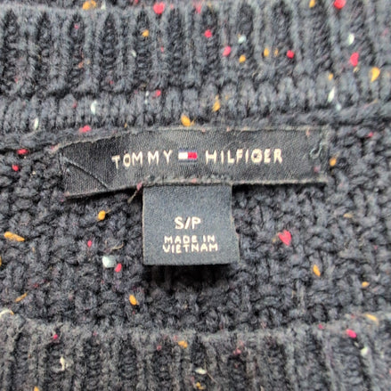Pull Tommy Hilfiger Femme col rond bleu marine moucheté Taille S