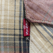 Chemise Levi's Western Carreaux Bordeaux et Crème Manches Longues Taille L