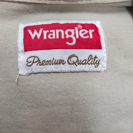 Chemise Wrangler Marron Clair Coton Manches Courtes 2 Poches Taille XL