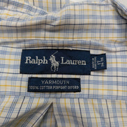 Chemise Polo Ralph Lauren Shirt Yarmouth XL XXL Pinpoint Oxford Jaune Bleu 