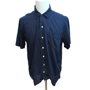 Chemise Polo Ralph Lauren L Bleu Marine Hawaïenne Logo Blanc QR manches courtes
