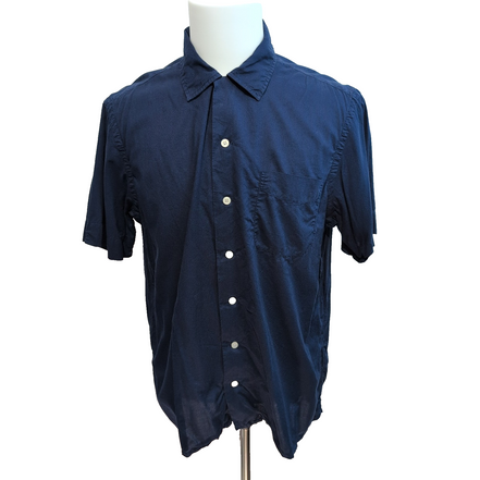 Chemise Polo Ralph Lauren L Bleu Marine Hawaïenne Logo Blanc QR manches courtes