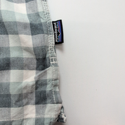 Chemise Patagonia L Vert Blanc Carreaux Coton Bio 2 Poches manches courtes