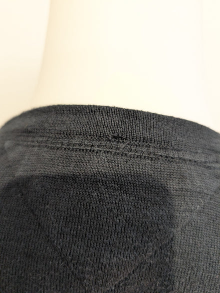 Pull Tommy Hilfiger - Col V - Noir Profond - Soie & Coton - Taille M