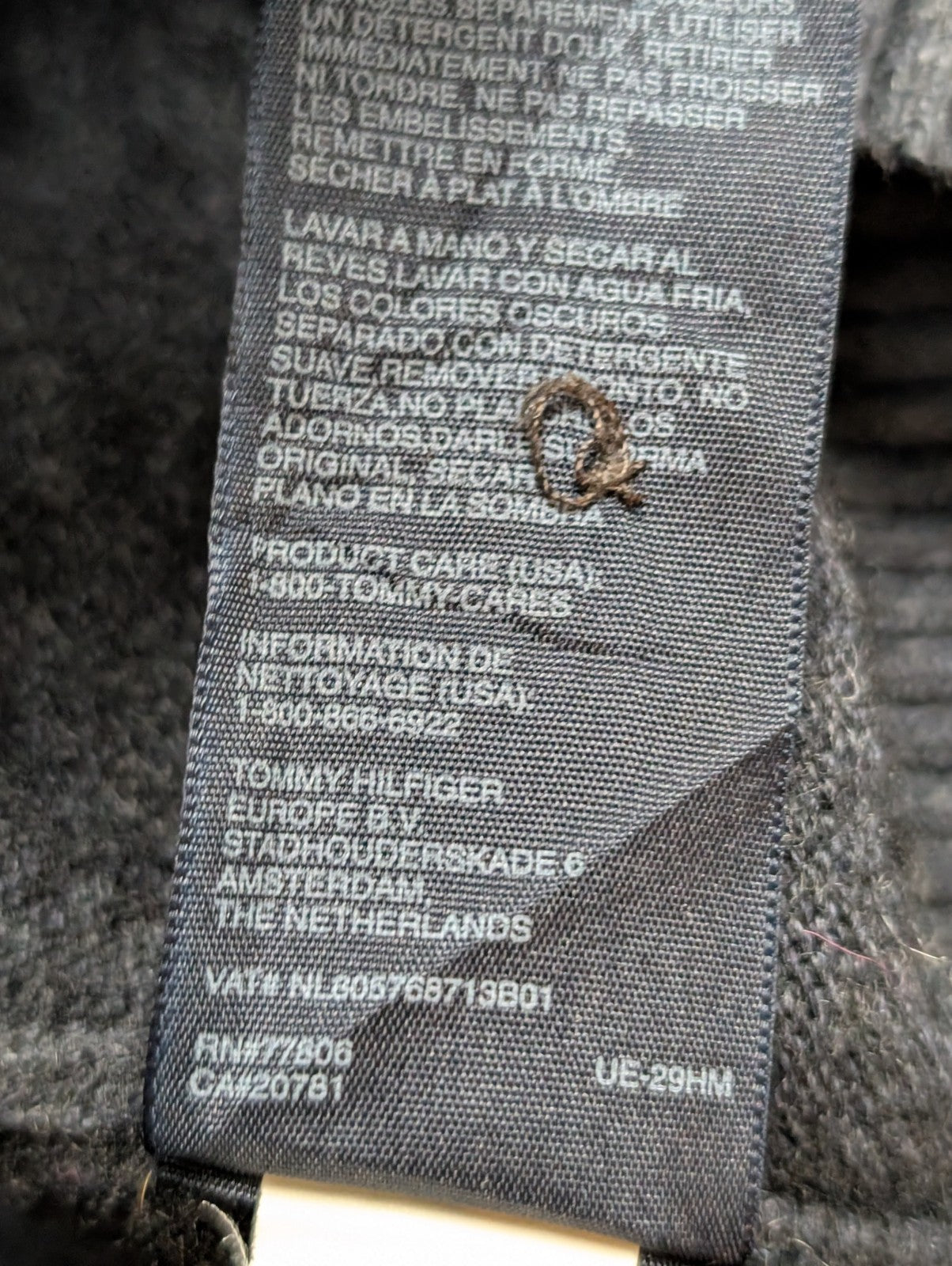 Pull Tommy Hilfiger Col Roulé Boutonné Gris Foncé - Taille S (Étiquette M)