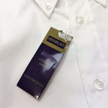 Chemise HENBURY L/XL blanche unie coton polyester neuve avec étiquette