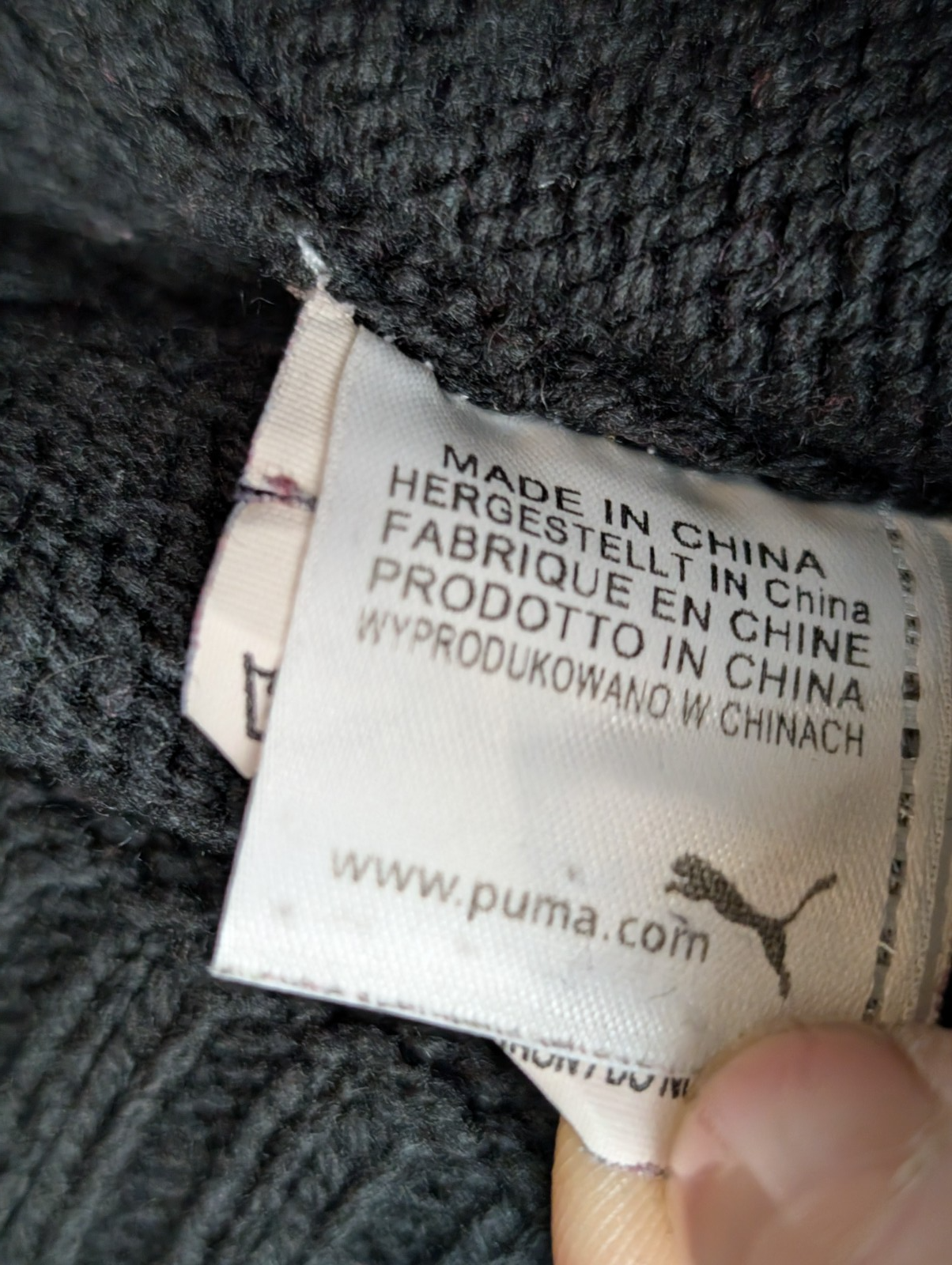 Pull Puma vintage noir double col zippé et boutonné Homme taille M