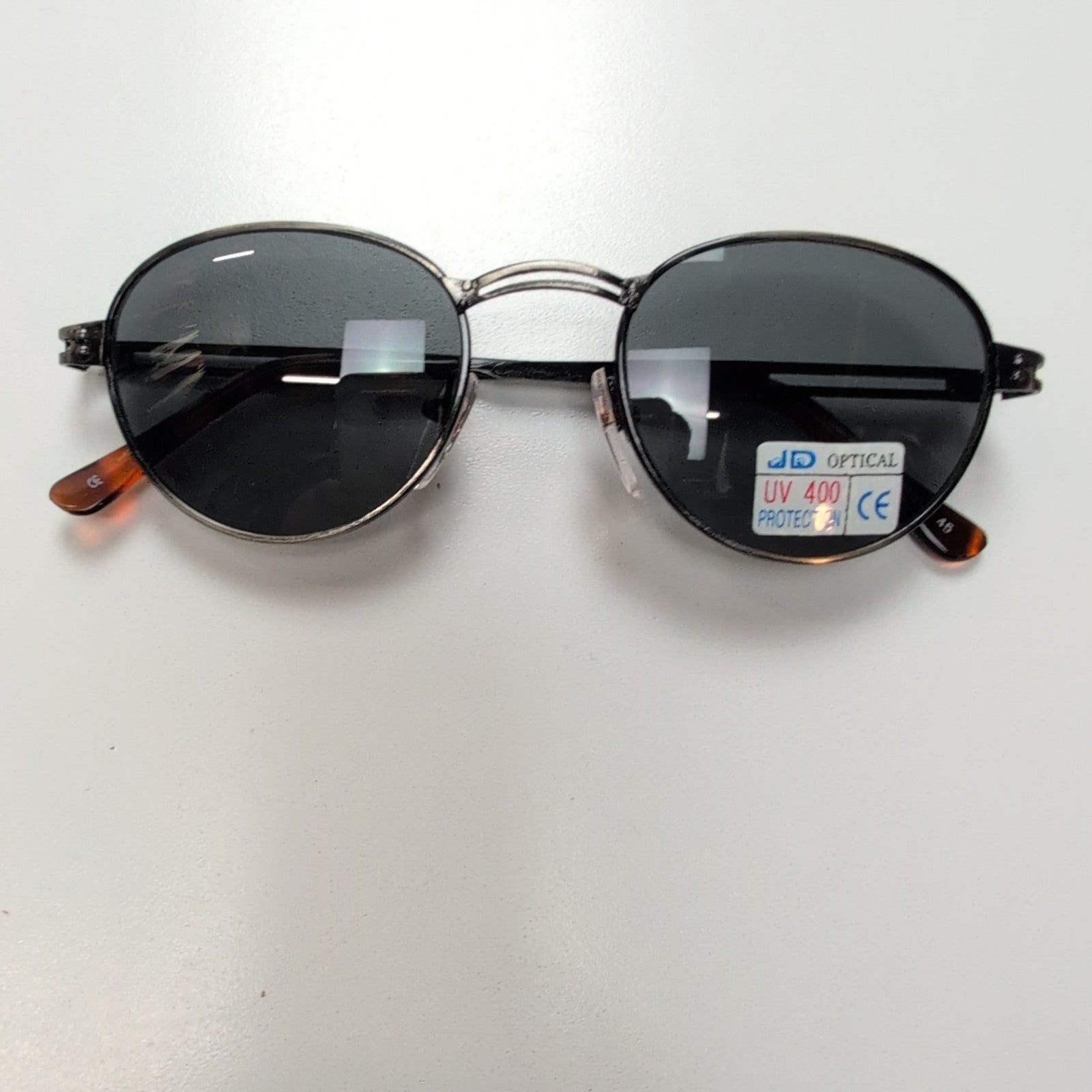 Lunettes de soleil Y2K JD Optical Acier Brossé et Imitation Bois