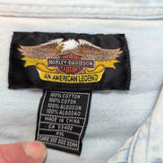 Chemise Harley Davidson XXL Jean Bleu 100% Coton Logo Brodé 2 Poches
