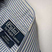 Chemise Polo Ralph Lauren Shirt L XL Regent Custom Fit Rayée Poignets Mousquetai