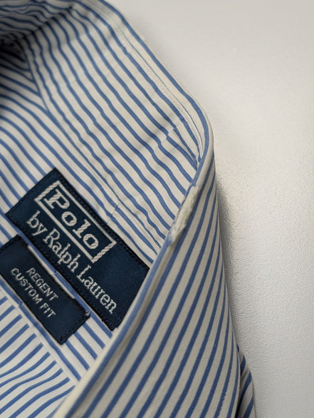 Chemise Polo Ralph Lauren Shirt L XL Regent Custom Fit Rayée Poignets Mousquetai