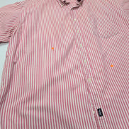 Chemise Docker's Manches Courtes Rayée Rouge - Taille XL (taille comme 2XL)