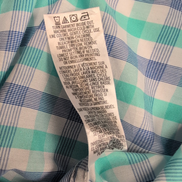 Chemise Nautica Bleu Vert À Carreaux Manches Longues Taille XL 18/20 Ans