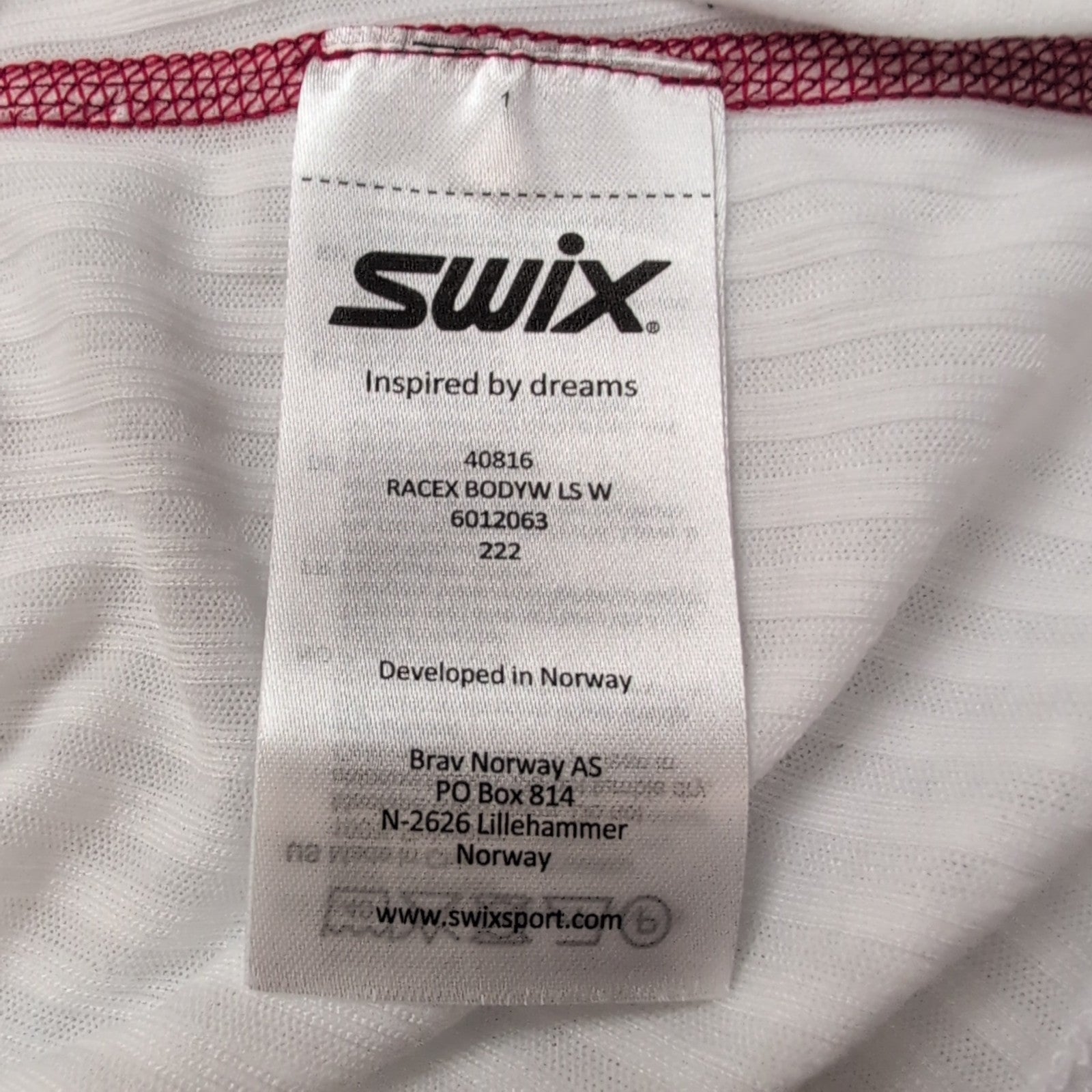 T-shirt Running Femme SWIX Race X Taille L Blanc Rouge Technique Neuf