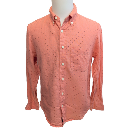 Chemise Abercrombie & Fitch 100% Lin Corail Pois Manches Longues Taille S