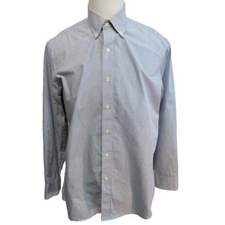 Chemise Tommy Hilfiger Homme Taille L Bleue Petits Carreaux Coton Poche