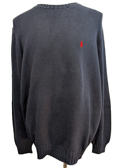 Pull POLO Ralph Lauren Maille Dense Bleu Marine Col Rond - Taille XL