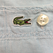 Chemise Lacoste Bleue Regular Fit 42 L Coton Lin Manches Longues