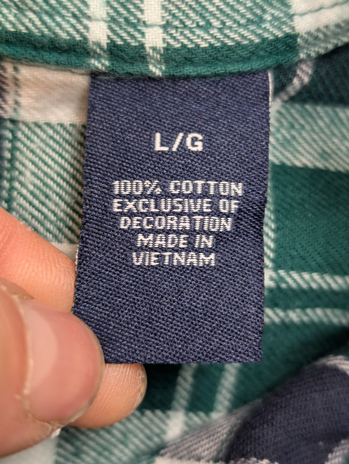 🐻 CHEMISE FLANELLE PERFORMANCE CHAPS L (G) CARREAUX VERT BLEU MARINE LOGO BRODÉ