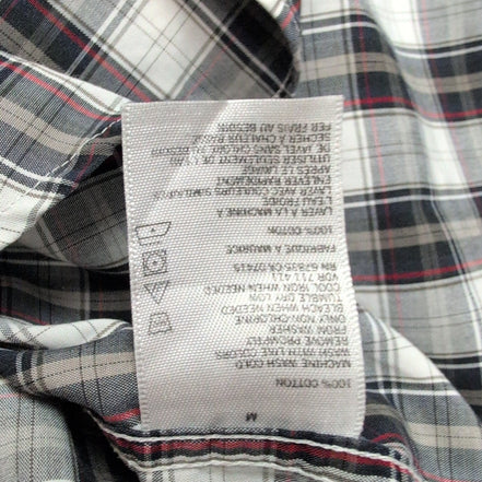 Chemise Nautica M Noir Blanc Carreaux Coton Logo Brodé Poche manches longues