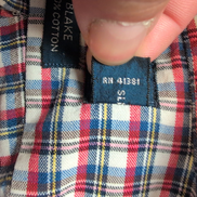 Chemise Ralph Lauren Blake S Carreaux Rouge Bleu Logo Brodé manches longues