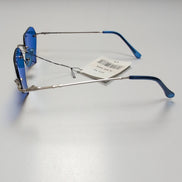 Lunettes de soleil Cœur Verres Bleus Strass Monture Métal Y2K