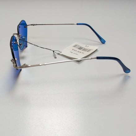 Lunettes de soleil Cœur Verres Bleus Strass Monture Métal Y2K
