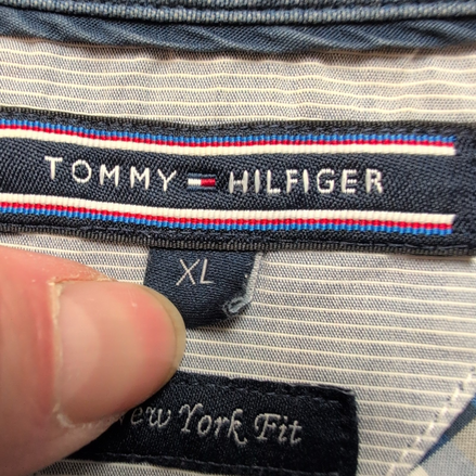 Chemise Tommy Hilfiger Carreaux Bleu Blanc Rouge Manches Longues - Taille XL