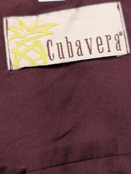Chemise Style Cubain Cubavera Bordeaux - Broderies & 4 Poches - Taille L