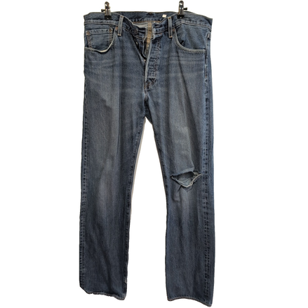 Levi’s 501 Jean Homme W33 L34 Bleu Grunge Vintage Pantalon Bouton