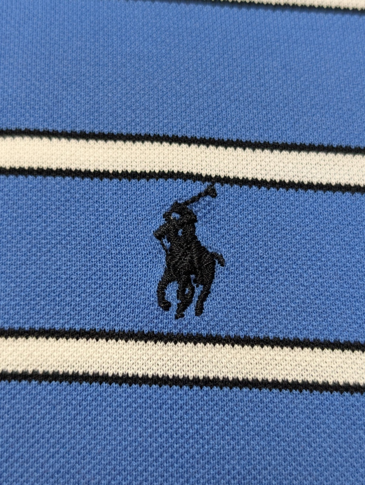 Polo manches courtes Polo Golf Ralph Lauren XL bleu rayures coton Pima