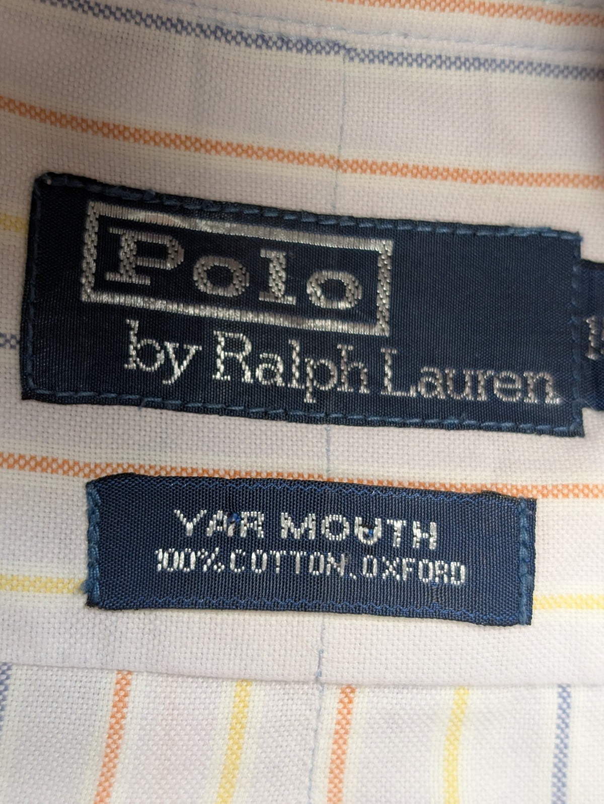Chemise Polo Ralph Lauren Yarmouth ML Gris Rayures Oxford Shirt Button Down