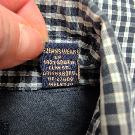 Wrangler Chemise Manche Courte Bleu Marine Petits Carreaux 2XL Une Poche