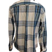 EDDIE BAUER Flanelle Bleu Blanc M Comme Neuve TACHE MINIME Coton Épais | 327S