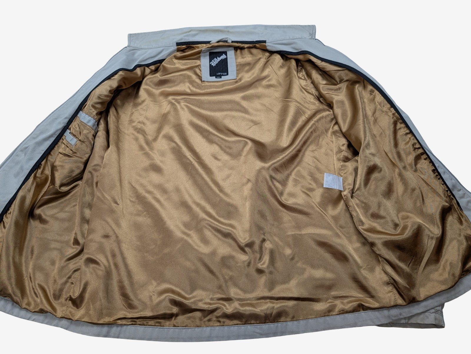 Blouson Billabong Homme L Crème Veste Harrington Coton Vintage Logo Brodé Dos