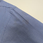 Chemise Chaps Homme Taille M Bleu Micro Carreaux Regular Fit Coton Poche