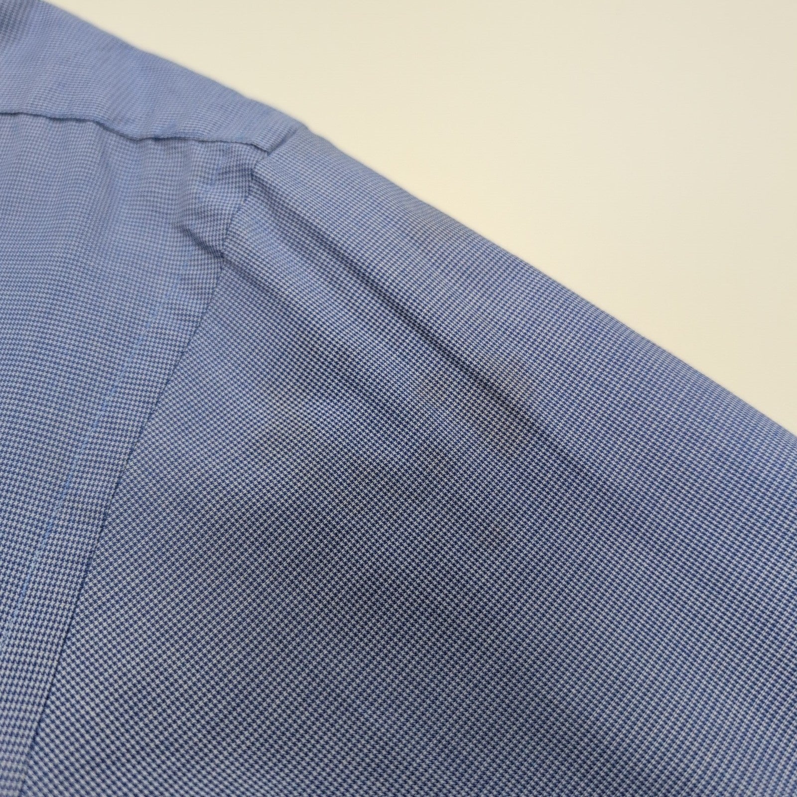 Chemise Chaps Homme Taille M Bleu Micro Carreaux Regular Fit Coton Poche