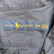 Chemise Ralph Lauren M bleu marine uni manches courtes logo rouge coton
