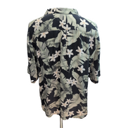 Chemise Hawaïenne Jamaica Jaxx 100% Soie Noire Feuillage Taille L