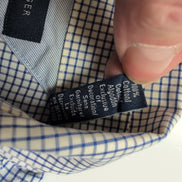 Chemise Tommy Hilfiger Homme Taille L Bleue Petits Carreaux Coton Poche