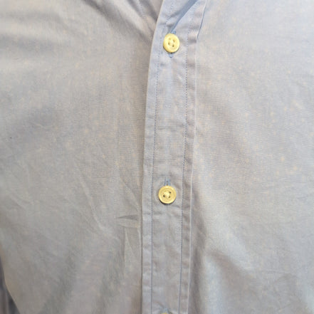 Chemise Ralph Lauren Slim Fit S Bleu Clair Logo Rose Coton Manches Longues