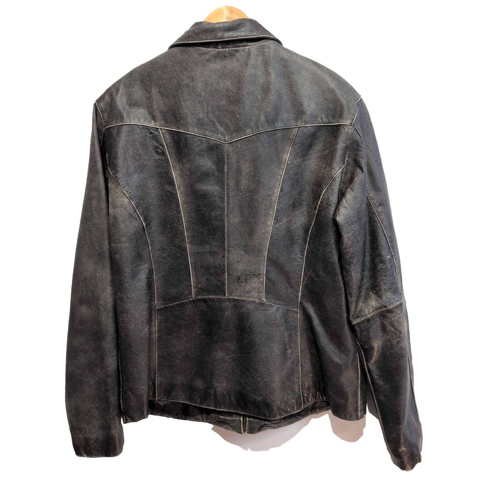 ✨ WILSONS LEATHER MAXIMA Blouson Veste Cuir Véritable Patiné Marron XL Biker |41