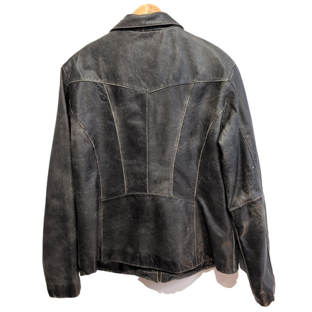 ✨ WILSONS LEATHER MAXIMA Blouson Veste Cuir Véritable Patiné Marron XL Biker |41