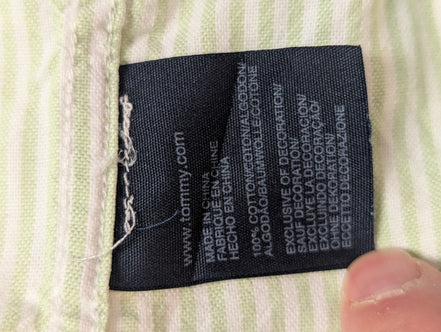 Chemise Tommy Hilfiger verte à rayures taille L #273msch
