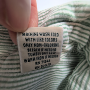 Chemise L.L. Bean à rayures vertes manches courtes taille M #112e