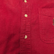 Chemise CHAPS rouge uni manches courtes taille M logo brodé 1 poche homme