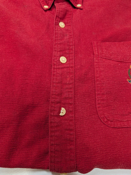 Chemise CHAPS rouge uni manches courtes taille M logo brodé 1 poche homme