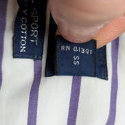 Chemise Ralph Lauren Shirt Golf L Lowell Sport Rayée Violet Two-Ply Coton