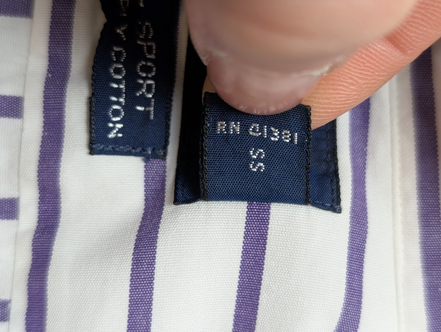 Chemise Ralph Lauren Shirt Golf L Lowell Sport Rayée Violet Two-Ply Coton